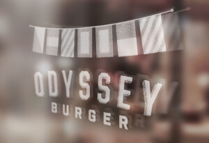 Odyssey Burger Window Sign